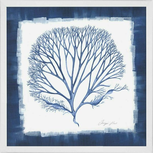 Deep Blue Sea Corals White Framed Wall Art | Hamptons Home | Hamptons Home