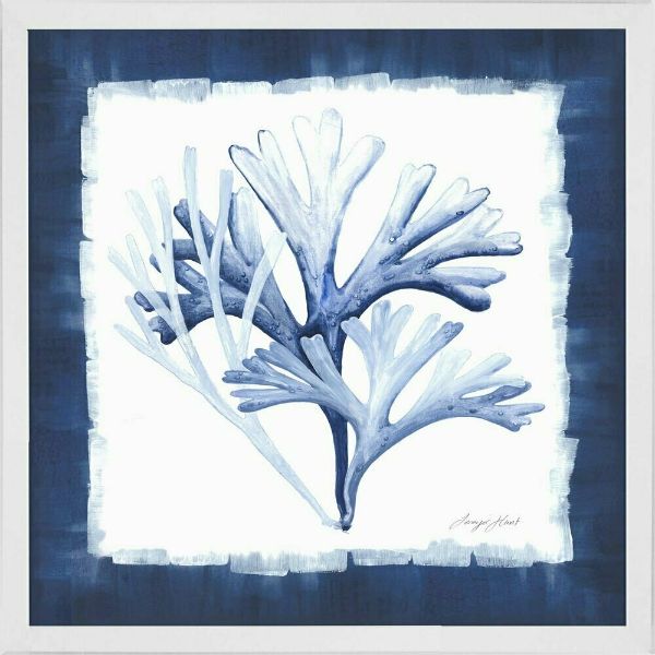 Deep Blue Sea Corals White Framed Wall Art | Hamptons Home | Hamptons Home