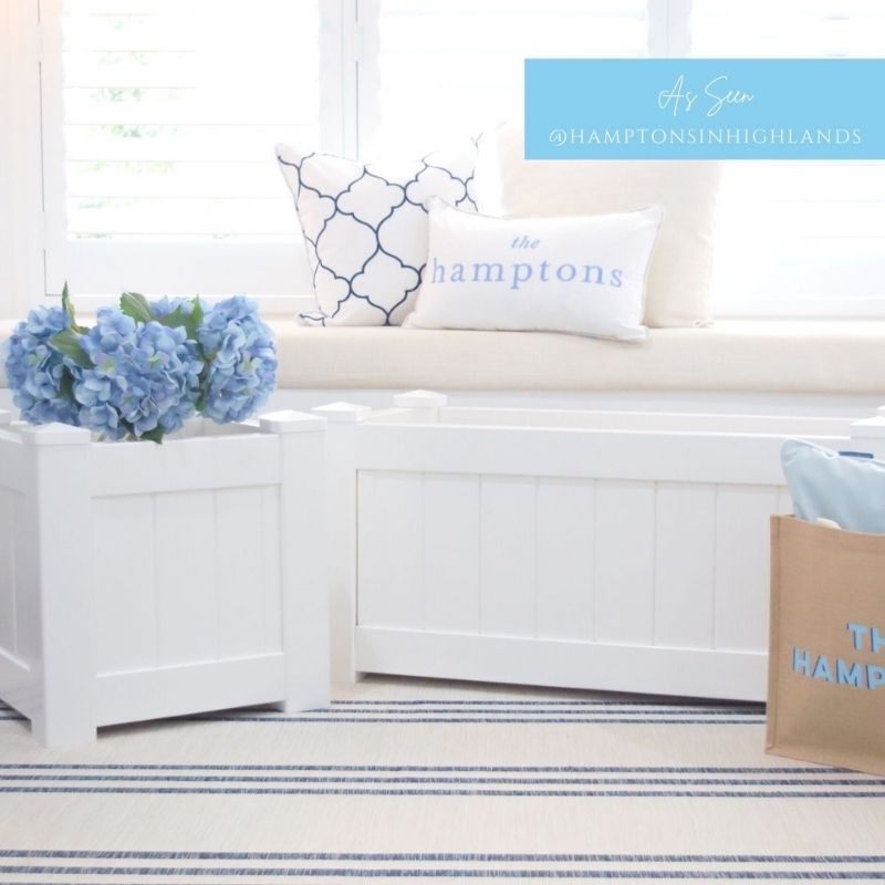 Hamptons Style White Planter Box PVC Rectangle | Hamptons Home | Hamptons Home