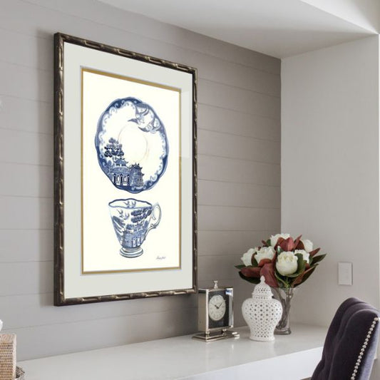 Blue and White Tea China Framed Wall Art | Hamptons Home | Hamptons Home