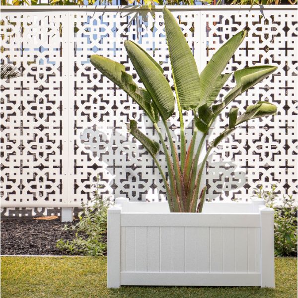 Hamptons Style White Planter Box PVC Rectangle | Hamptons Home | Hamptons Home