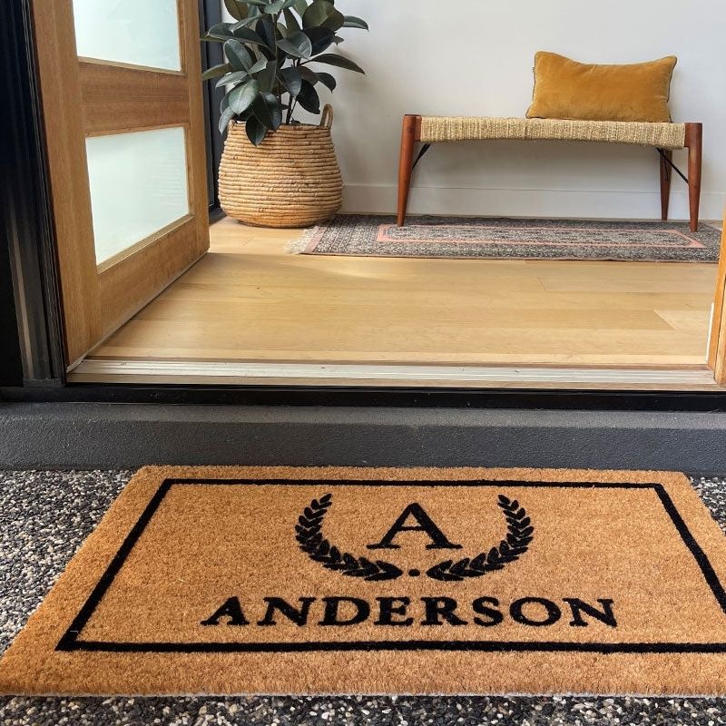 Custom Initial and Surname Premium Coir Doormat | Hamptons Home | Hamptons Home