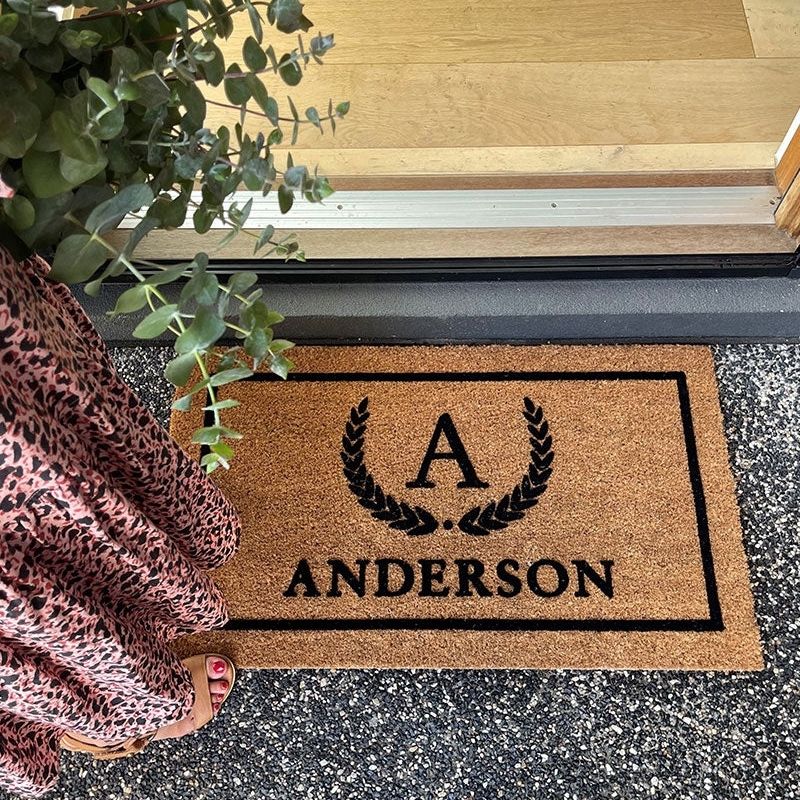 Custom Initial and Surname Premium Coir Doormat | Hamptons Home | Hamptons Home
