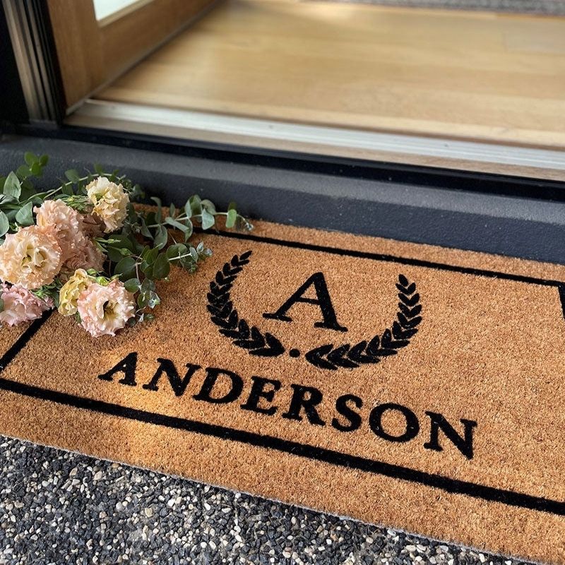 Custom Initial and Surname Premium Coir Doormat | Hamptons Home | Hamptons Home