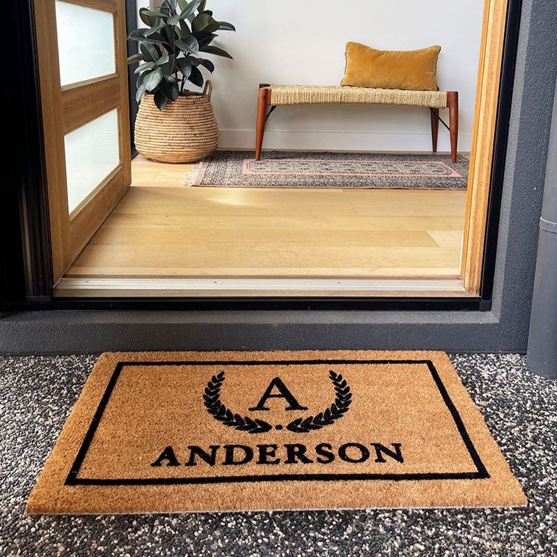 Custom Initial and Surname Premium Coir Doormat | Hamptons Home | Hamptons Home