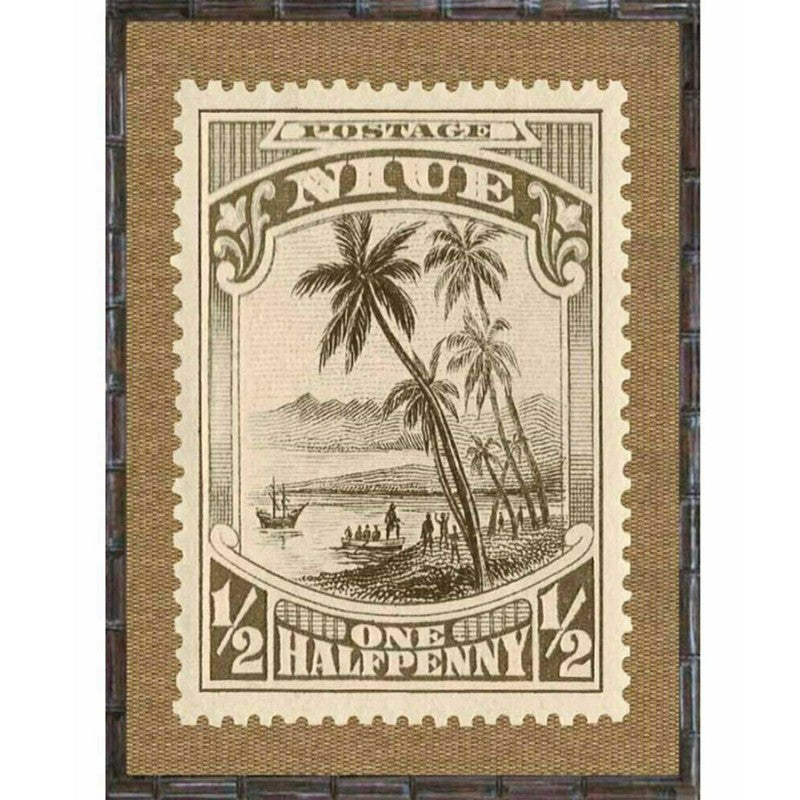 Island Stamps Bamboo Framed Wall Art | Hamptons Home | Hamptons Home