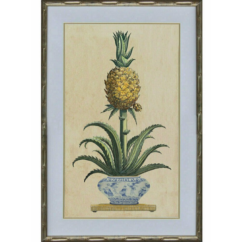 Long Pineapple Bamboo Framed Wall Art | Hamptons Home | Hamptons Home