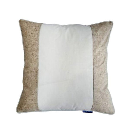 EASTWOOD Silver Linen and White Panel Cushion Cover | Hamptons Home | Hamptons Home