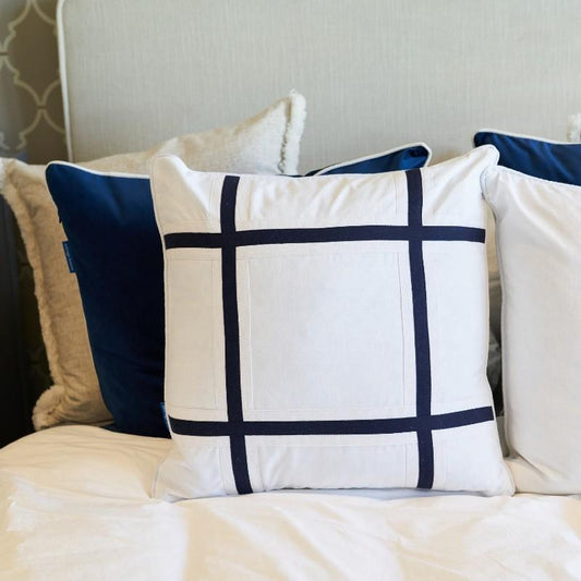 NORTH CAPE Dark Blue and White Cushion Cover | Hamptons Home | Hamptons Home
