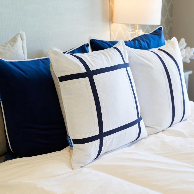 NORTH CAPE Dark Blue and White Cushion Cover | Hamptons Home | Hamptons Home