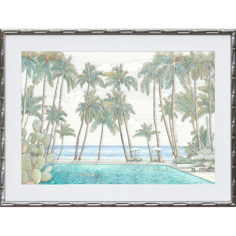 Poolside Bamboo Framed Wall Art | Hamptons Home | Hamptons Home