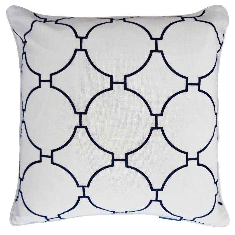 QUINNS Dark Blue and White Hampton Link Cushion Cover | Hamptons Home | Hamptons Home