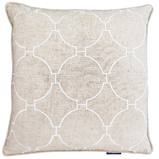 QUINNS White Hampton Link Linen Cushion Cover | Hamptons Home | Hamptons Home