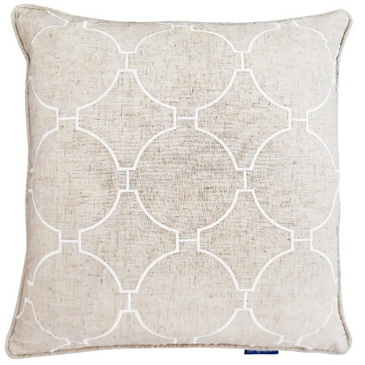 QUINNS White Hampton Link Linen Cushion Cover | Hamptons Home | Hamptons Home