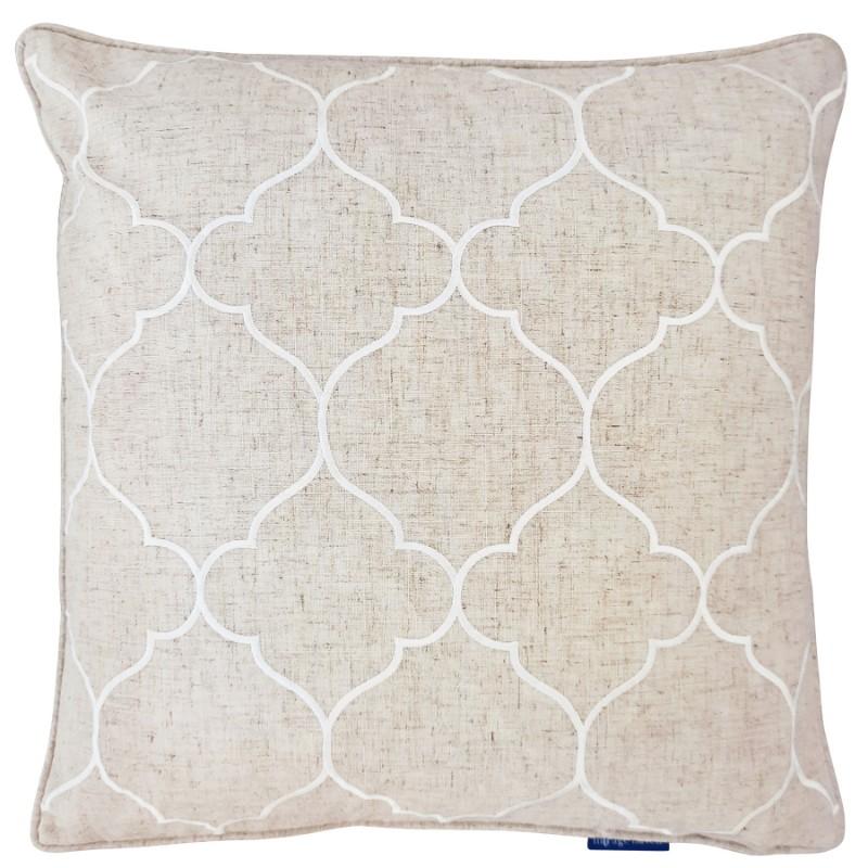 QUINNS White Trellis and Linen Cushion Cover  | Hamptons Home | Hamptons Home