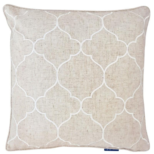 QUINNS White Trellis and Linen Cushion Cover  | Hamptons Home | Hamptons Home