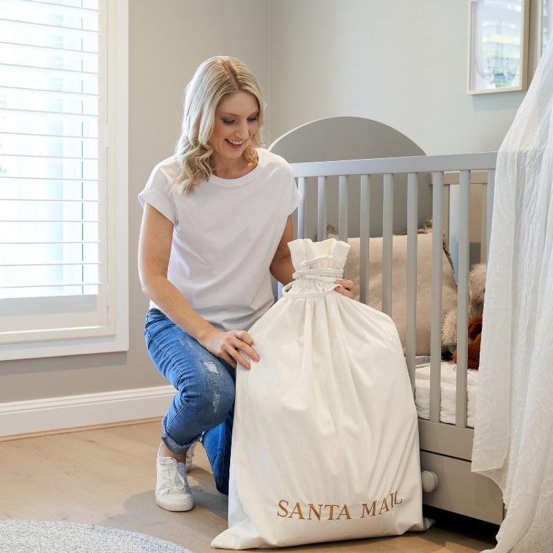 Luxury Personalised Velvet Santa Sack Snow White | Hamptons Home | Hamptons Home