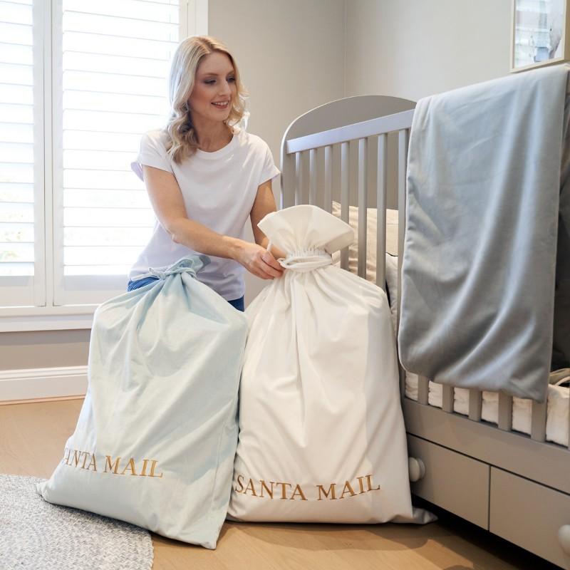 Luxury Personalised Velvet Santa Sack Snow White | Hamptons Home | Hamptons Home