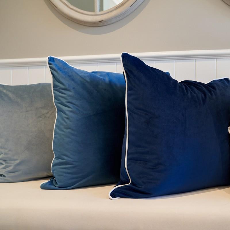 SARINA Dark Blue Premium Velvet Cushion Cover | Hamptons Home | Hamptons Home