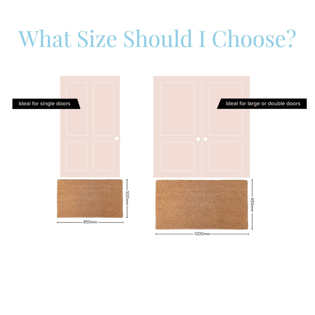 WELCOME with Pink Heart Premium Coir Doormat | Hamptons Home | Hamptons Home