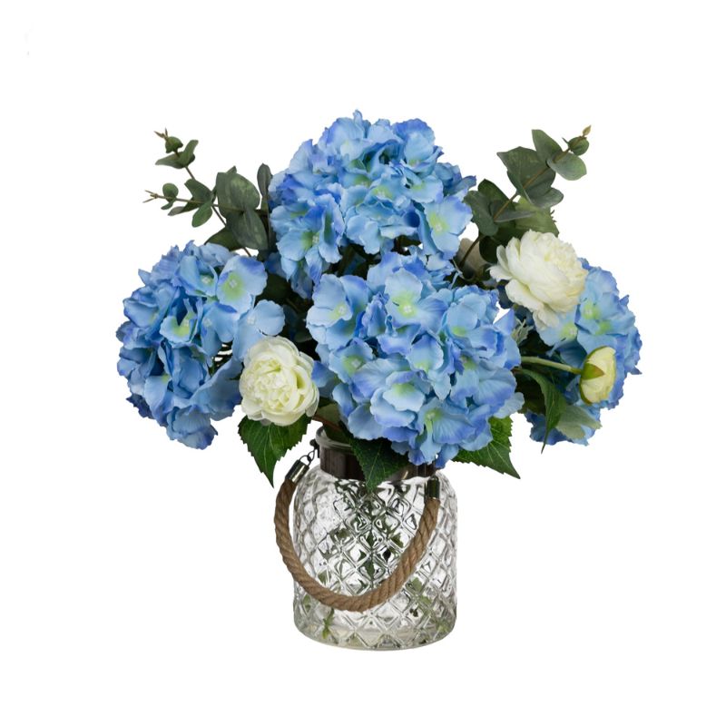 Blue Hydrangea & Peony Mixed Arrangement  | Hamptons Home 