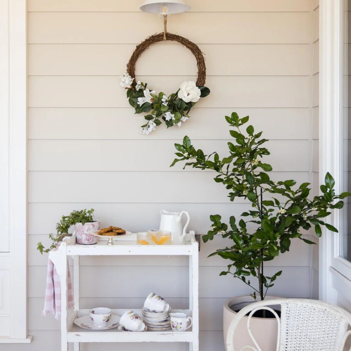 Magnolia Bougainvillea Wreath | Hamptons Home