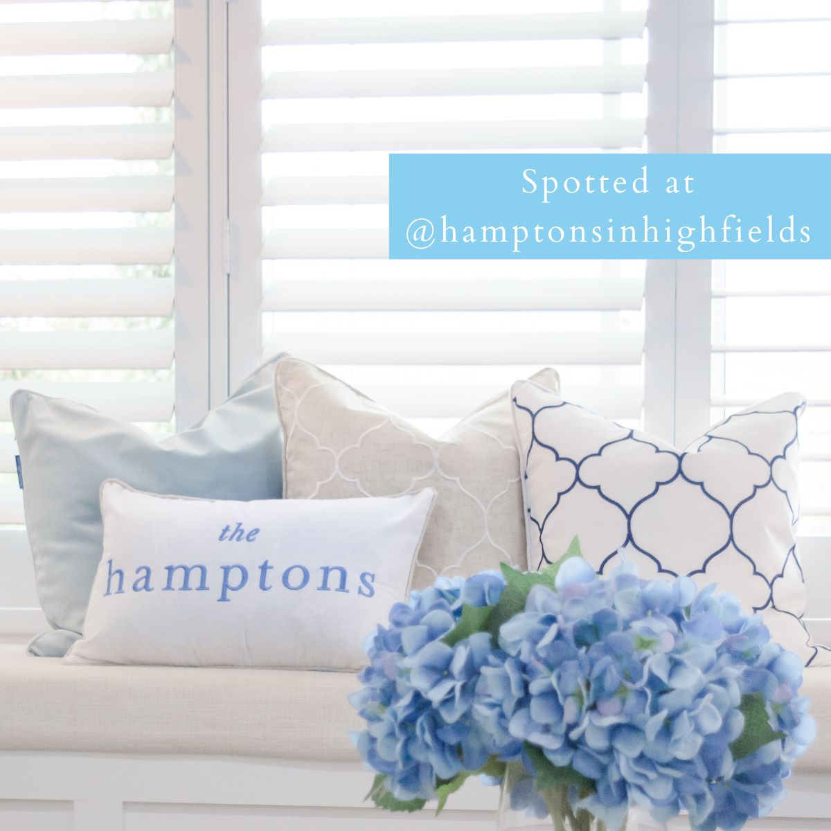 QUINNS White Trellis and Linen Cushion Cover | Hamptons Home