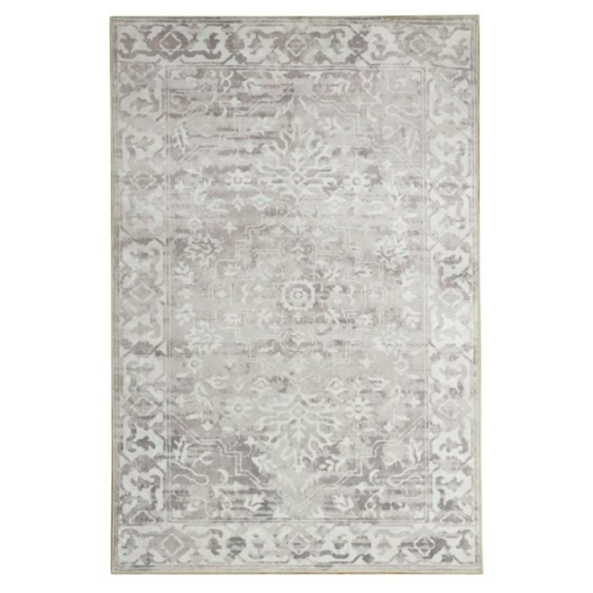 Shay Beige Traditional Distressed Machine Washable Rug | Hamptons Home