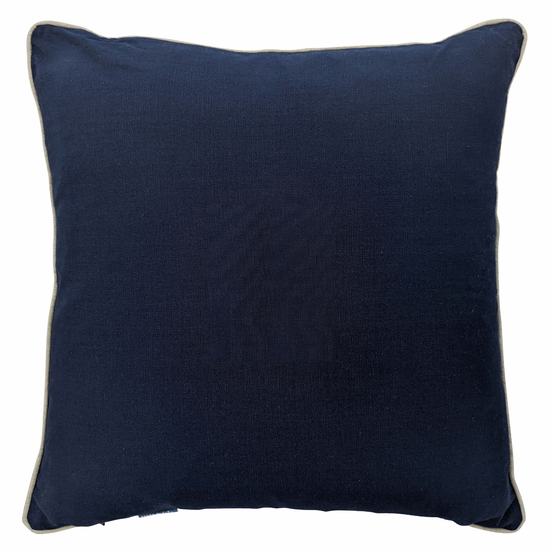 WAKEFIELD Plain Dark Blue Cushion Cover | Hamptons Home