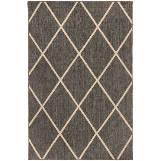 Tucson Grey Diamond Pattern Indoor Outdoor Rug