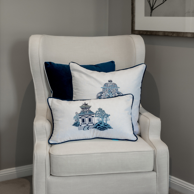Blue white cushion covers cheap