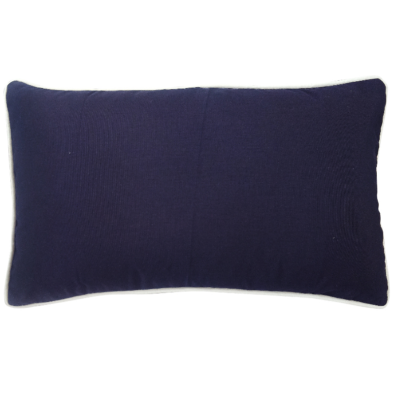 KIRRA Dark Blue and White Panel Plain Outdoor Cushion | Hamptons Home | Hamptons Home