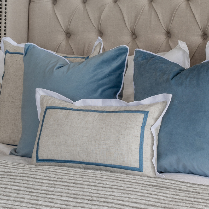 GRANGE Duck Egg Blue Velvet Cushion Cover Hamptons Home