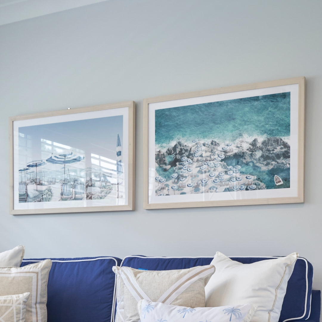 Coastal Beach Parasol Framed Wall Art | Hamptons Home | Hamptons Home