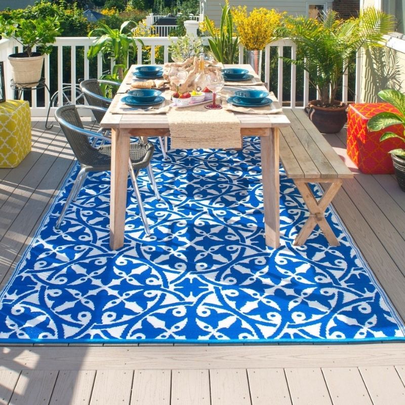 San Juan Blue And White Indoor Outdoor Rug | Hamptons Homr | Hamptons Home
