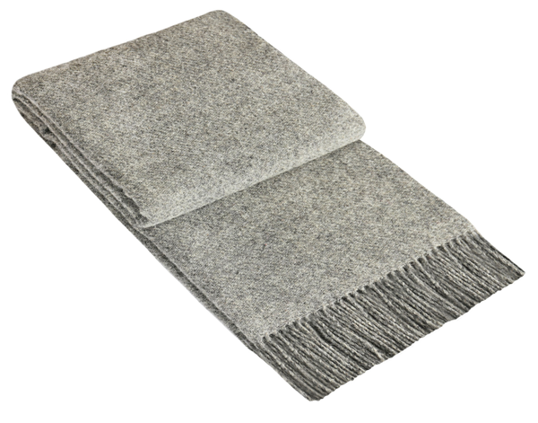 Hayworth Grey NZ Wool Throw Blanket Online | Hamptons Home