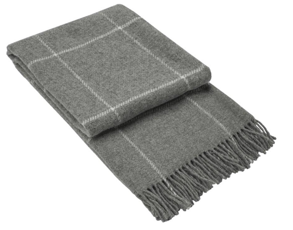 Hayworth Grey Striped NZ Wool Throw Blanket Online | Hamptons Home