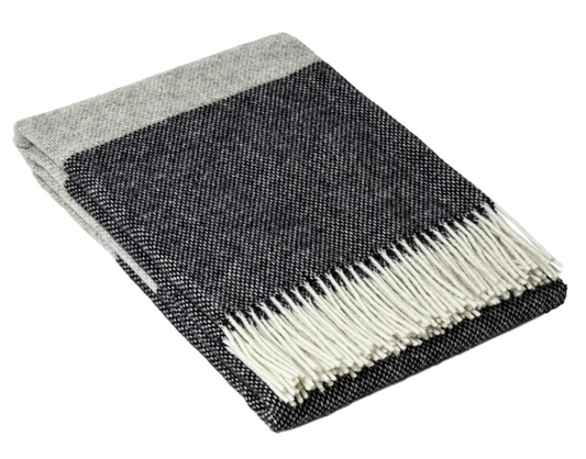 Hayworth Monochrome NZ Wool Throw Blanket Online | Hamptons Home