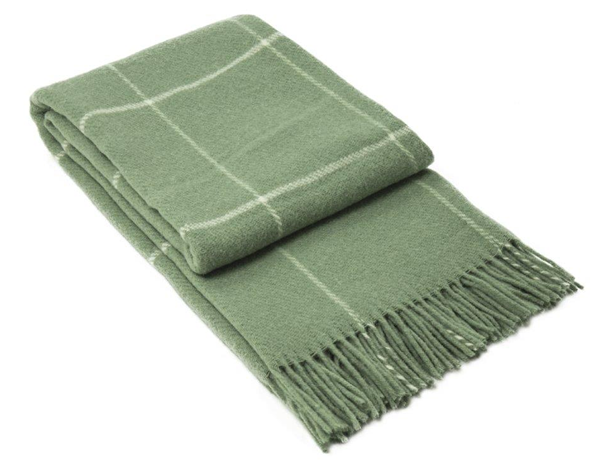 Hayworth Sage Striped NZ Wool Throw Blanket Online | Hamptons Home