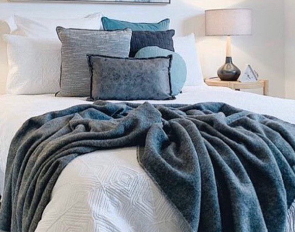 RALPH Charcoal Cashmere and Merino Wool Blend Throw Blanket Online | Hamptons Home