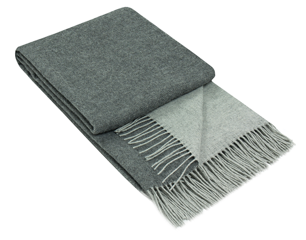 RALPH Charcoal Cashmere and Merino Wool Blend Throw Blanket Online | Hamptons Home