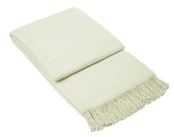 RALPH Ivory Cashmere and Merino Wool Blend Throw Blanket Online | Hamptons Home