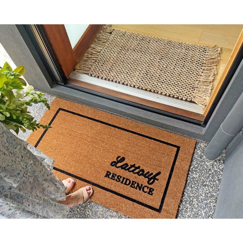 Custom Residence Embossed Coir Doormat | Hamptons Home