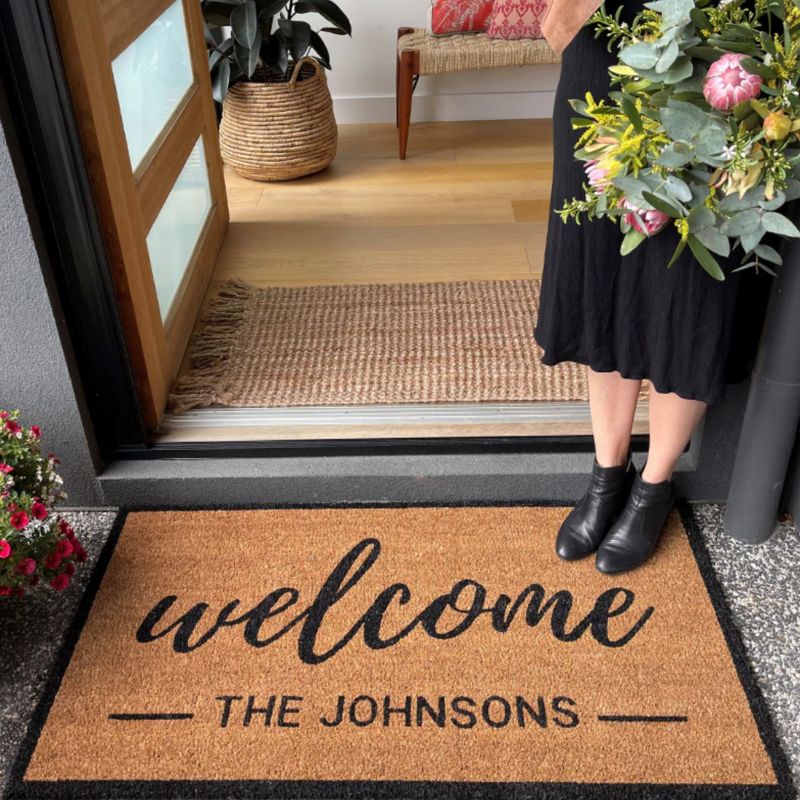 Custom Embossed Surname Coir Doormat | Hamptons Home | Hamptons Home