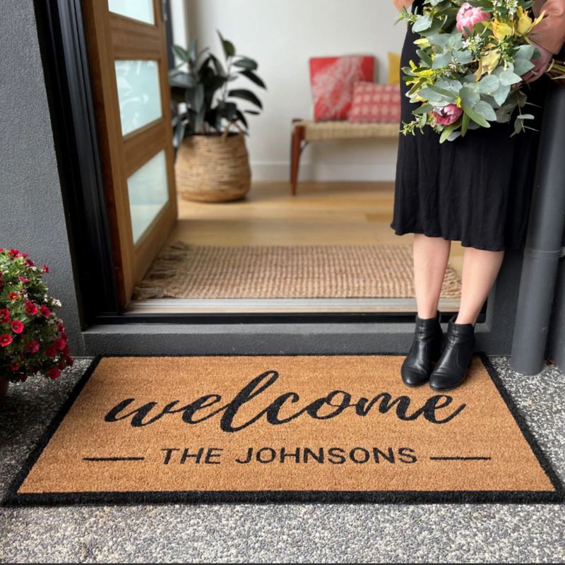 Custom Embossed Surname Coir Doormat | Hamptons Home | Hamptons Home