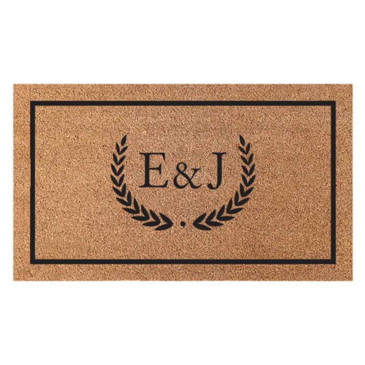 Custom Double Initial Coir Doormat | Hamptons Hom