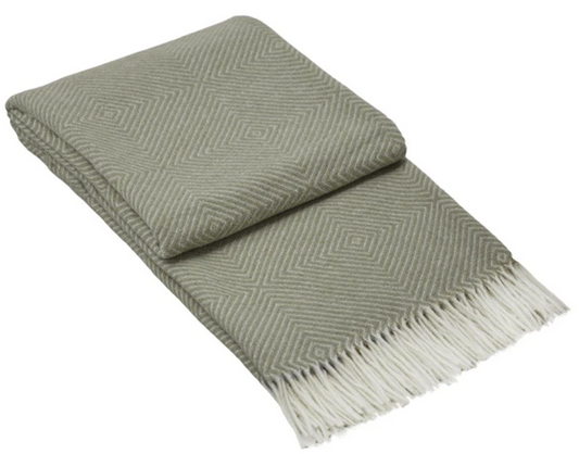 Hampton Light Grey Merino Wool Blend Throw Blanket Online | Hamptons Home