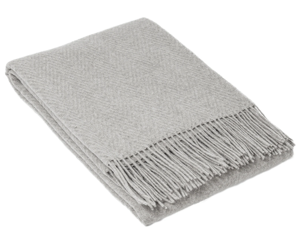 Hampton Silver Merino Wool Blend Throw Blanket Online | Hamptons Home