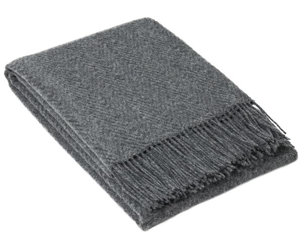 Hampton Slate Merino Wool Blend Throw Blanket Online | Hamptons Home