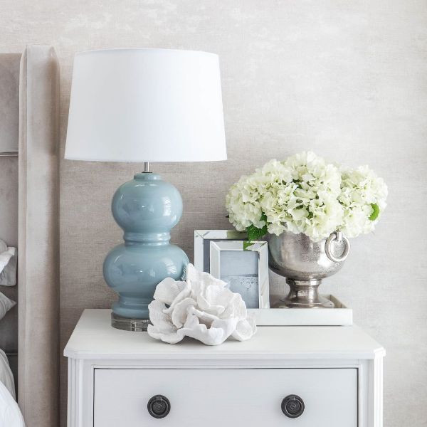 Alpine Fog Blue Bedside Table Lamp | Hamptons Home | Hamptons Home